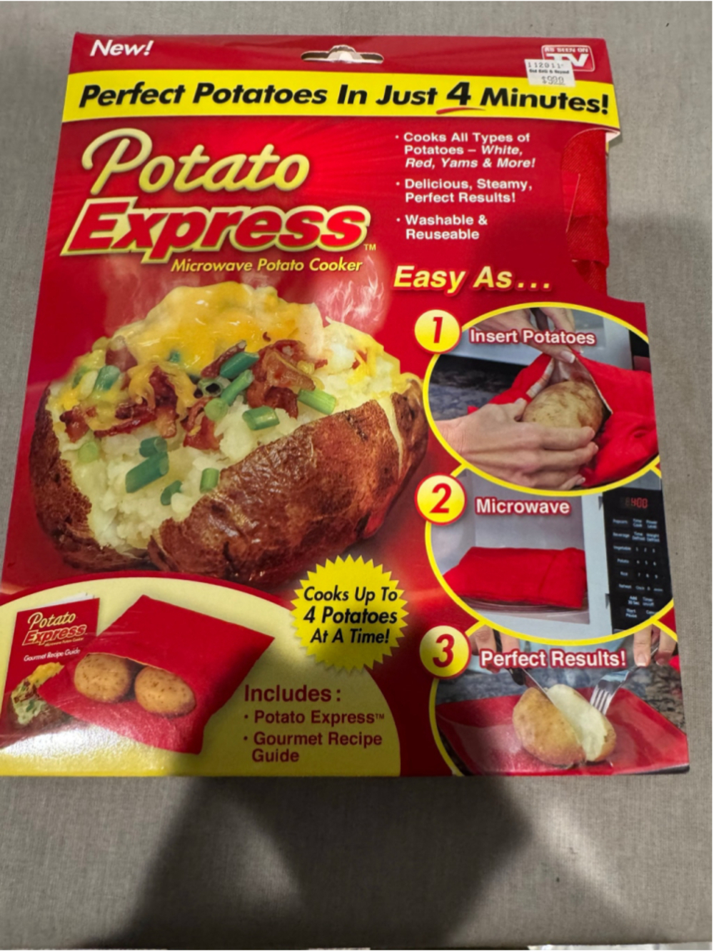 Potato Express Microwave Potato Cooker One Size Red Yellow